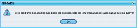 Erro - Programa não pode ser excluido